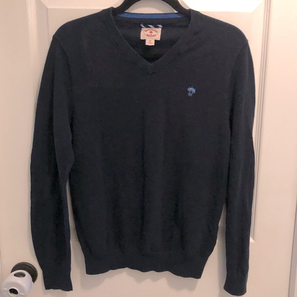 Brooks Brothers Red Fleece Navy V-neck sweater, Medium EUC